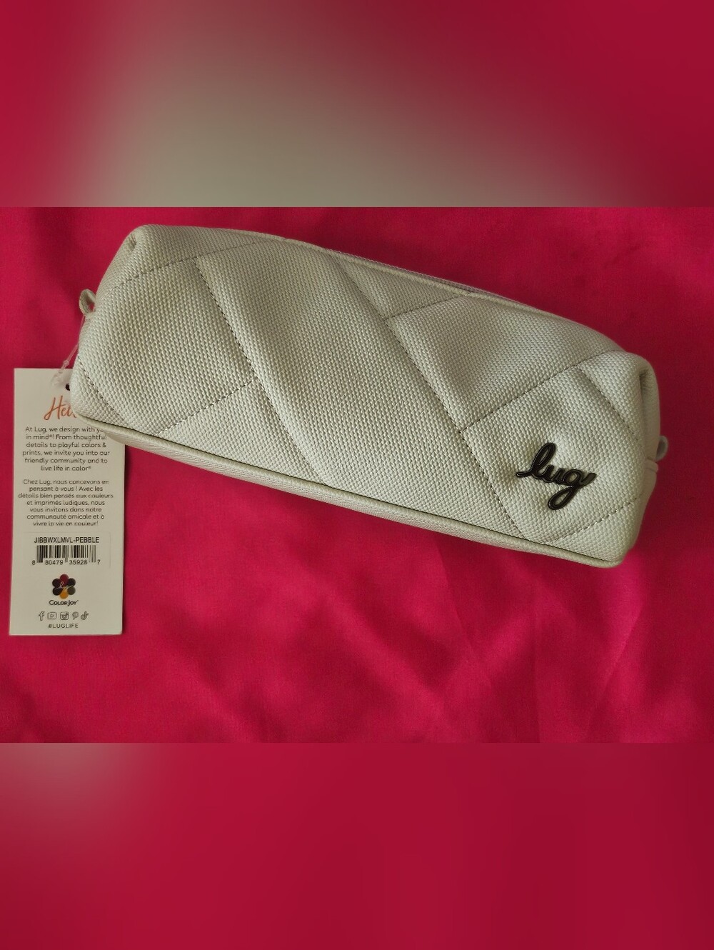 NWT Lug Pebble Jib Matte Luxe Pouch With Northstar Cream Lining, Sold-Out!